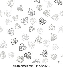 Light Gray vector seamless doodle backdrop with leaves. Modern geometrical abstract illustration with leaves. Design for textile, fabric, wallpapers.