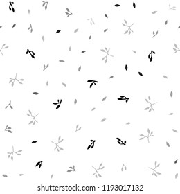 Light Gray vector seamless doodle layout with leaves. leaves on blurred abstract background with gradient. Pattern for trendy fabric, wallpapers.