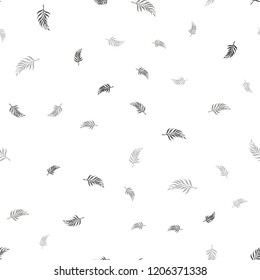 Light Gray vector seamless doodle backdrop with leaves. Sketchy doodles with leaves on blurred background. Design for textile, fabric, wallpapers.