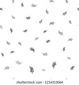 Light Gray vector seamless doodle pattern with leaves. leaves on elegant natural pattern with gradient. Template for business cards, websites.