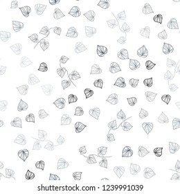 Light Gray vector seamless doodle template with leaves. Modern geometrical abstract illustration with leaves. Trendy design for wallpaper, fabric makers.
