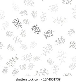 Light Gray vector seamless doodle layout with branches. Glitter abstract illustration with leaves and branches. Design for textile, fabric, wallpapers.