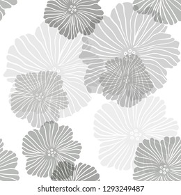 Light Gray vector seamless doodle pattern with flowers. An elegant bright illustration with flowers. Design for textile, fabric, wallpapers.