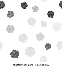 Light Gray vector seamless doodle background with flowers. Brand new colored illustration with flowers. Design for wallpaper, fabric makers.