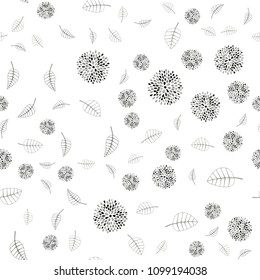Light Gray vector seamless elegant background with leaves and flowers. Colorful illustration in doodle style with leaves, flowers. Completely new design for your business.