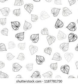 Light Gray vector seamless elegant pattern with leaves. Doodle illustration of leaves in Origami style with gradient. Design for textile, fabric, wallpapers.