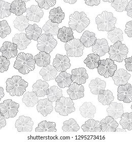 Light Gray vector seamless elegant pattern with flowers. Illustration with colorful abstract doodle flowers. Design for wallpaper, fabric makers.