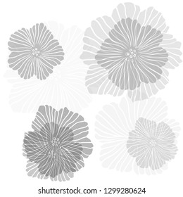 Light Gray vector seamless elegant background with flowers. Doodle illustration of flowers in Origami style. Template for business cards, websites.