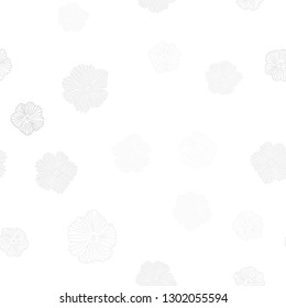 Light Gray vector seamless elegant template with flowers. Glitter abstract illustration with flowers. Design for wallpaper, fabric makers.