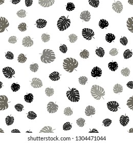 Light Gray vector seamless elegant background with leaves. Doodle illustration of leaves in Origami style with gradient. Design for wallpaper, fabric makers.