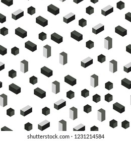 Light Gray vector seamless, isometric background with rectangles. Beautiful illustration with rectangles and squares. Pattern for design of fabric, wallpapers.