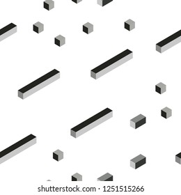 Light Gray vector seamless, isometric template with rhombus. Glitter abstract illustration with rectangular shapes. Pattern for design of fabric, wallpapers.