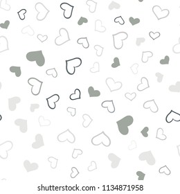 Light Gray vector seamless layout with sweet hearts. Blurred decorative design in doodle style with hearts. Pattern for marriage gifts, congratulations.