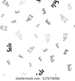 Light Gray vector seamless layout with discount of 40%. Colored words of sales with gradient on white background. Backdrop for mega promotions, discounts.