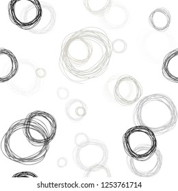 Light Gray vector seamless layout with circle shapes. Illustration with set of shining colorful abstract circles. Design for textile, fabric, wallpapers.