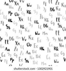 Light Gray vector seamless layout with latin alphabet. Blurred design in simple style with signs of alphabet. Design for wallpaper, fabric makers.