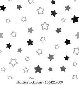 Light Gray vector seamless layout with bright stars. Blurred decorative design in simple style with stars. Design for textile, fabric, wallpapers.