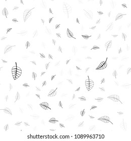 Light Gray vector seamless  natural elegant background. leaves on blurred abstract background with gradient. Pattern for wallpapers and coloring books.