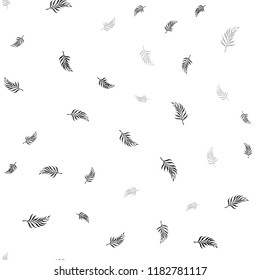 Light Gray vector seamless natural pattern with leaves. New colorful illustration in doodle style with leaves. Pattern for trendy fabric, wallpapers.