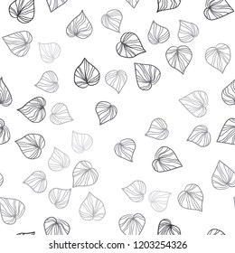 Light Gray vector seamless natural pattern with leaves. Doodle illustration of leaves in Origami style with gradient. Design for textile, fabric, wallpapers.
