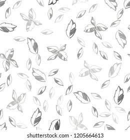 Light Gray vector seamless natural artwork with leaves. Blurred decorative design in Indian style with leaves. Pattern for design of fabric, wallpapers.