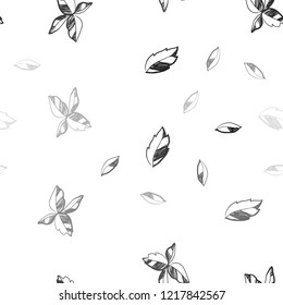 Light Gray vector seamless natural background with leaves. An elegant bright illustration with leaves in Natural style. Pattern for design of window blinds, curtains.