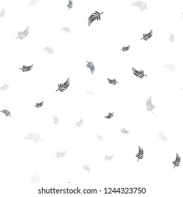 Light Gray vector seamless natural background with leaves. leaves on elegant natural pattern with gradient. Design for textile, fabric, wallpapers.