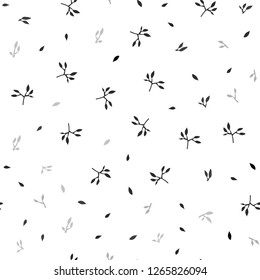 Light Gray vector seamless natural pattern with leaves. Colorful abstract illustration with leaves in doodle style. Pattern for design of fabric, wallpapers.