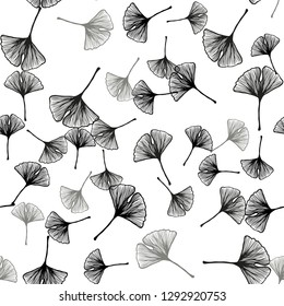 Light Gray vector seamless natural backdrop with leaves. Sketchy doodles with leaves on blurred background. Template for business cards, websites.