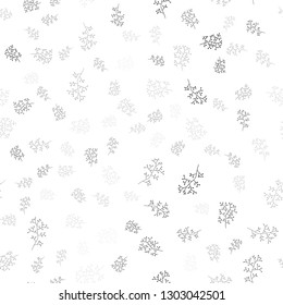 Light Gray vector seamless natural artwork with leaves, branches. Glitter abstract illustration with leaves and branches. Pattern for design of fabric, wallpapers.
