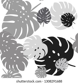 Light Gray vector seamless natural pattern with leaves. Colorful abstract illustration with leaves in doodle style. Template for business cards, websites.