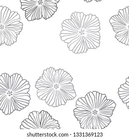 Light Gray vector seamless natural background with flowers. Brand new colored illustration with flowers. Pattern for design of fabric, wallpapers.