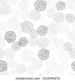 Light Gray vector seamless natural backdrop with flowers. Modern abstract illustration with flowers. Template for business cards, websites.