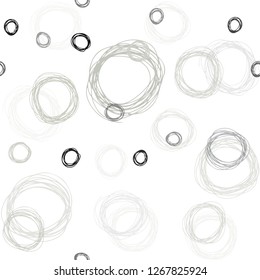 Light Gray vector seamless pattern with spheres. Beautiful colored illustration with blurred circles in nature style. Texture for window blinds, curtains.
