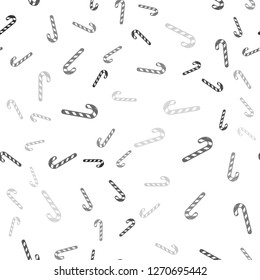 Light Gray vector seamless pattern with delicious xmas candies.