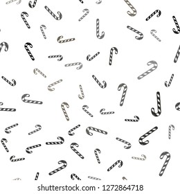 Light Gray vector seamless pattern with delicious xmas candies.