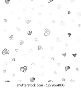Light Gray vector seamless pattern with colorful hearts. Decorative shining illustration with hearts on abstract template. Beautiful design for your business advert of anniversary.