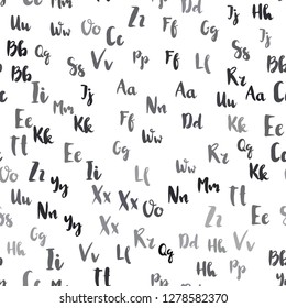 Light Gray vector seamless pattern with ABC symbols. Shining colorful illustration with isolated letters. Template for business cards, websites.