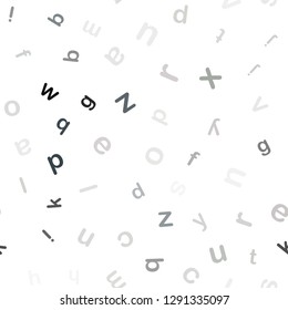 Light Gray vector seamless pattern with ABC symbols. Colored alphabet signs with gradient on white background. Design for textile, fabric, wallpapers.