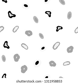 Light Gray vector seamless pattern with spheres. Glitter abstract illustration with blurred drops of rain. Design for textile, fabric, wallpapers.