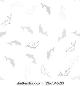 Light Gray vector seamless pattern with sea dolphins. Natural illustration with sea dolphins. Pattern for websites of animals.