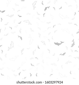 Light Gray vector seamless pattern with sea dolphins. Shining illustration of colorful gradient sea dolphins. Pattern for marine leaflets.