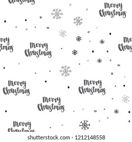 Light Gray vector seamless template with ice snowflakes. Colorful decorative design in xmas style with snow. Pattern for design of window blinds, curtains.