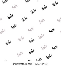 Light Gray vector seamless template with selling words. Colorful set of  percentage signs in simple style. Backdrop for super sales on Black Friday.