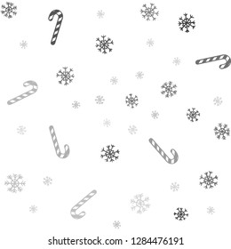 Light Gray vector seamless template with sweet christmas sticks.