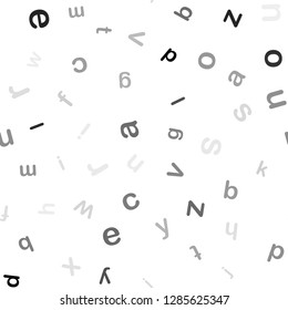 Light Gray vector seamless template with isolated letters. Modern geometrical illustration with ABC english symbols. Pattern for design of fabric, wallpapers.
