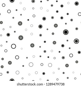 Light Gray vector seamless template with circles. Blurred decorative design in abstract style with bubbles. Pattern for design of fabric, wallpapers.