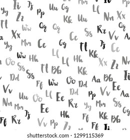 Light Gray vector seamless template with isolated letters. Colored alphabet signs with gradient on white background. Design for wallpaper, fabric makers.