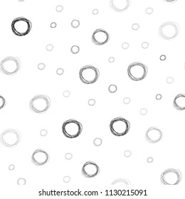 Light Gray vector seamless texture with disks. Glitter abstract illustration with blurred drops of rain. Pattern can be used as texture of wallpapers.