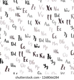 Light Gray vector seamless texture with ABC characters. Modern geometrical illustration with ABC english symbols. Template for business cards, websites.